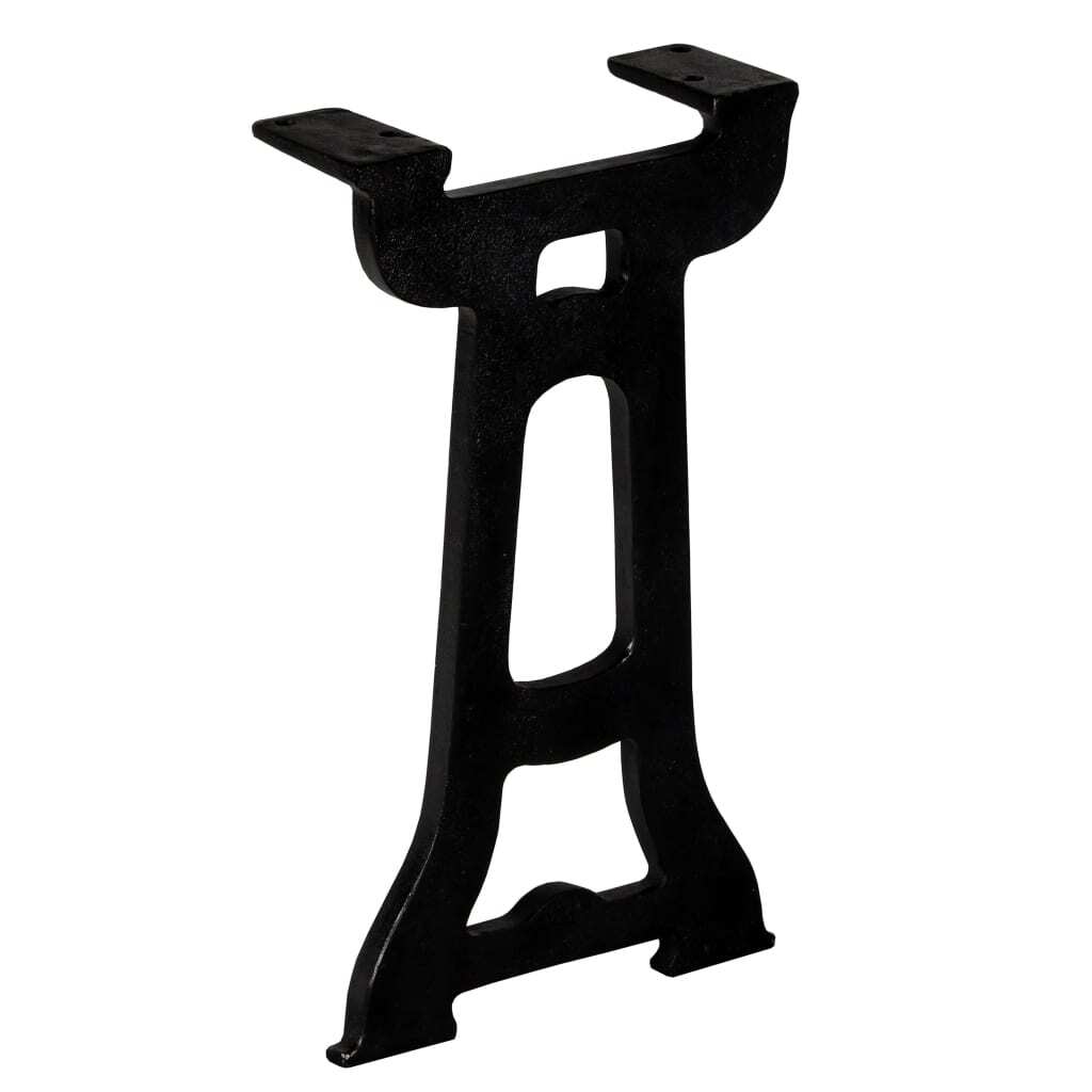 Bench Leg Set of 2 Black Solid Cast Iron 9.8 x 16.1 in Durable