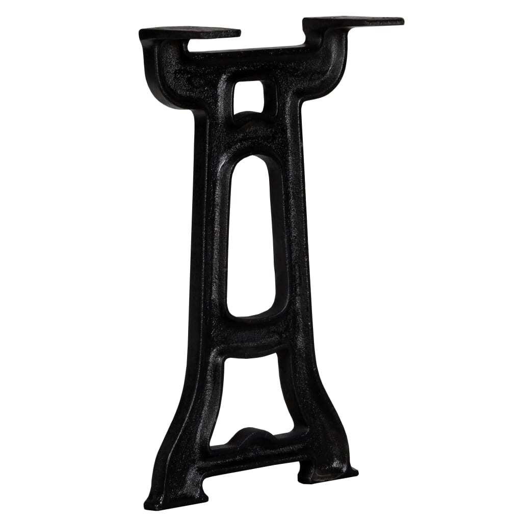 Bench Leg Set of 2 Black Solid Cast Iron 9.8 x 16.1 in Durable