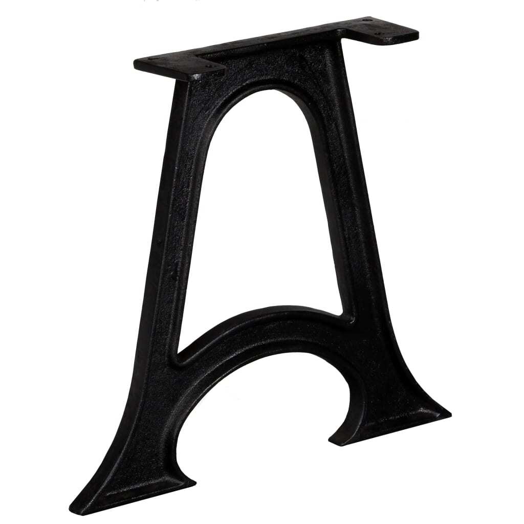 Coffee Table Leg Set of 2 Black Solid Cast Iron Medium Durable