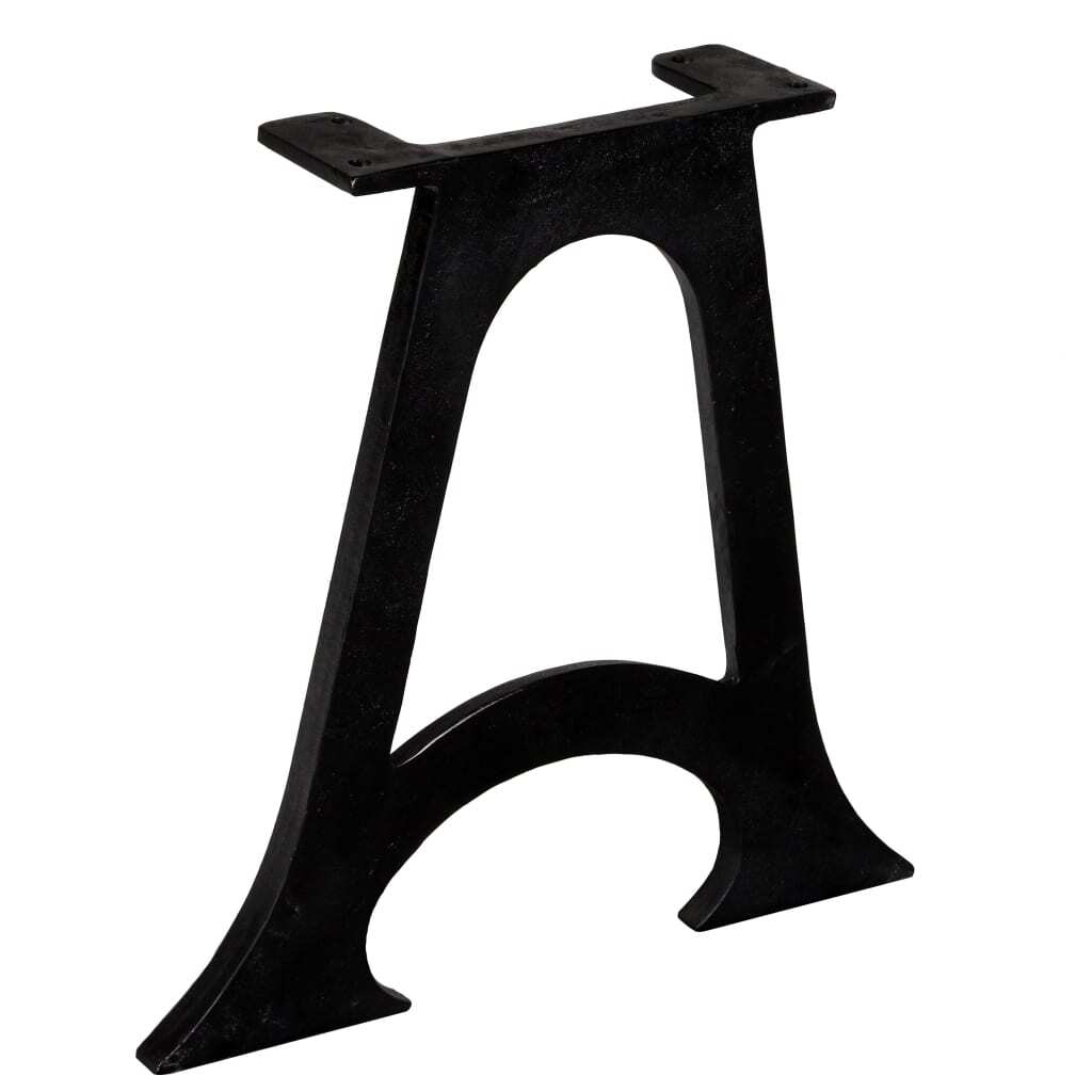 Coffee Table Leg Set of 2 Black Solid Cast Iron Medium Durable