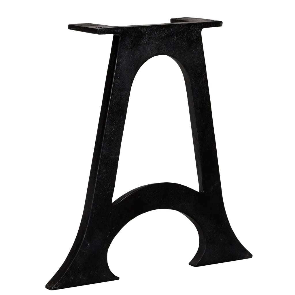 Coffee Table Leg Set of 2 Black Solid Cast Iron Medium Durable