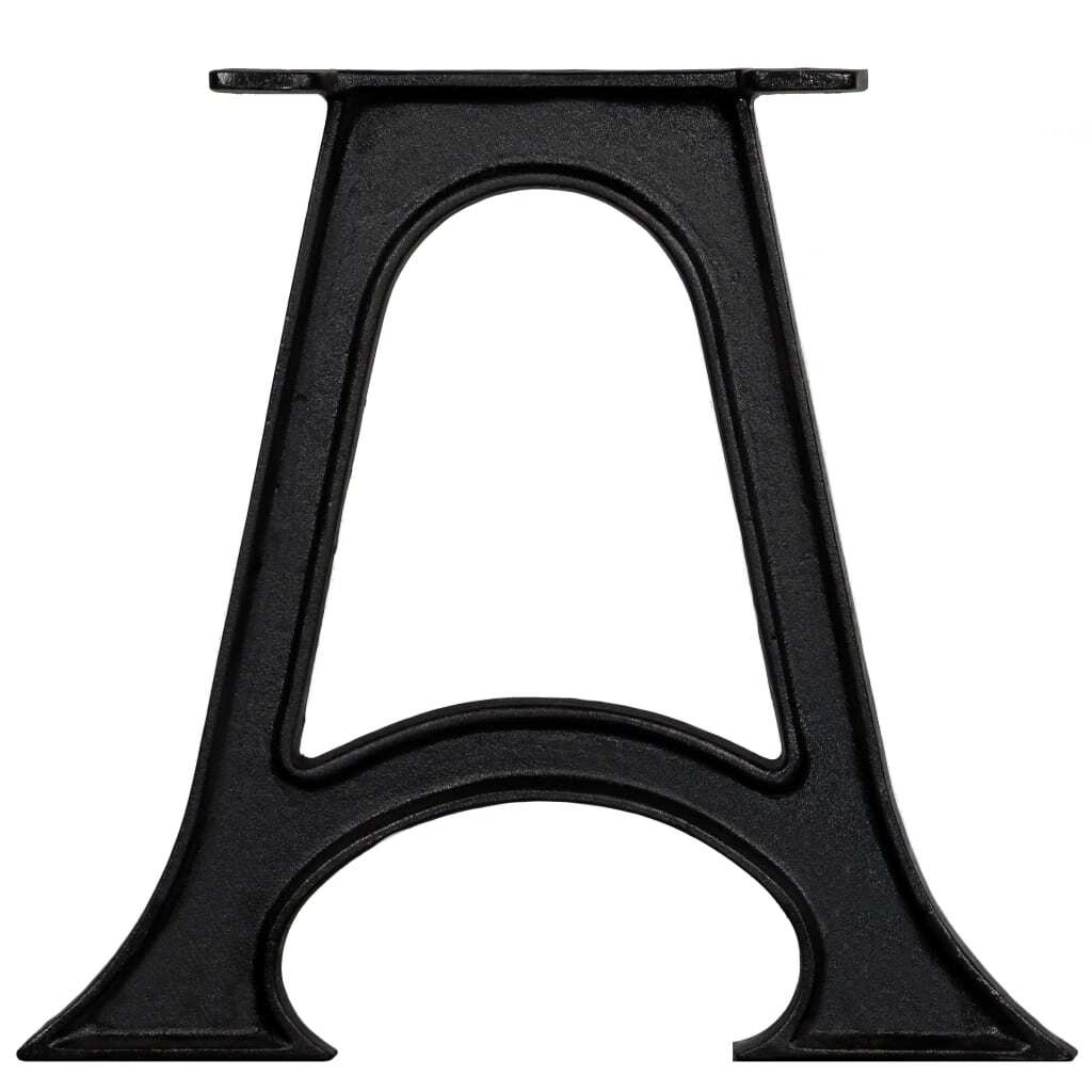 Coffee Table Leg Set of 2 Black Solid Cast Iron Medium Durable