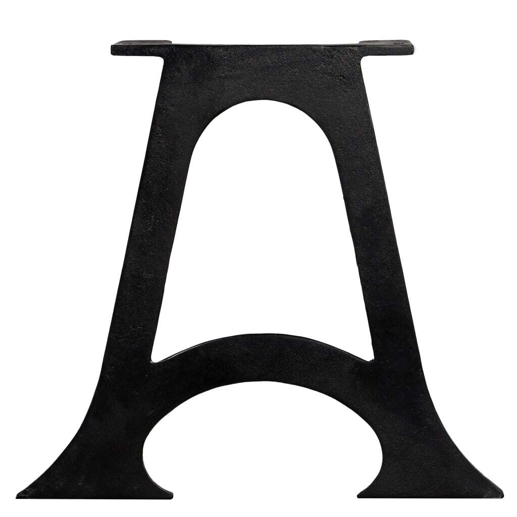 Coffee Table Leg Set of 2 Black Solid Cast Iron Medium Durable