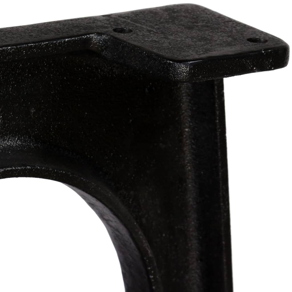 Coffee Table Leg Set of 2 Black Solid Cast Iron Medium Durable