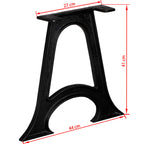 Coffee Table Leg Set of 2 Black Solid Cast Iron Medium Durable