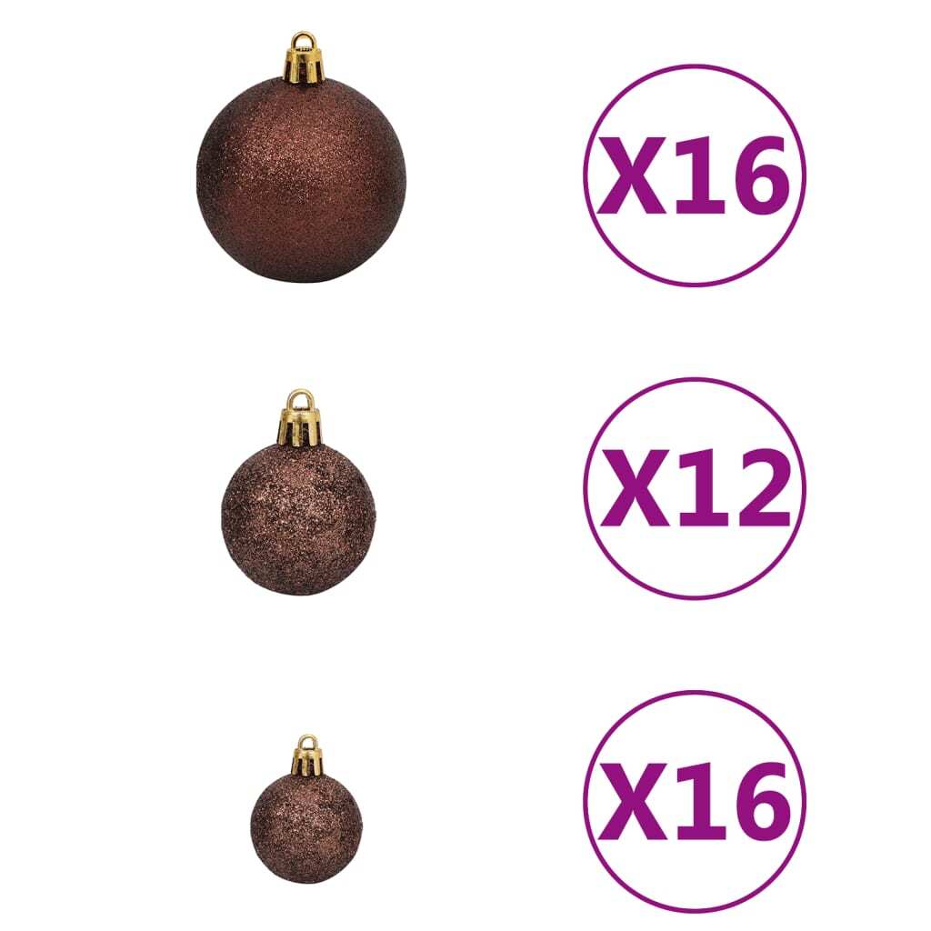 Christmas Ball Set of 100 Brown Plastic 1.2 in, 1.6 in, 2.4 in