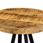 Bar Stool Set of 2 Natural wood and black