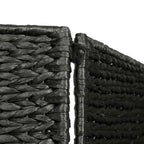 5-Panel Room Divider Black 76"x63" Water Hyacinth