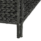 5-Panel Room Divider Black 76"x63" Water Hyacinth