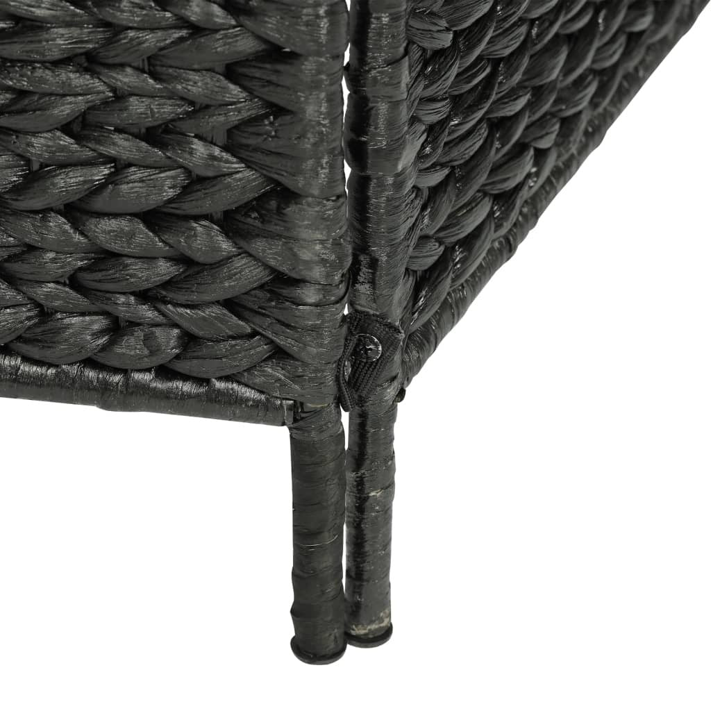 5-Panel Room Divider Black 76"x63" Water Hyacinth