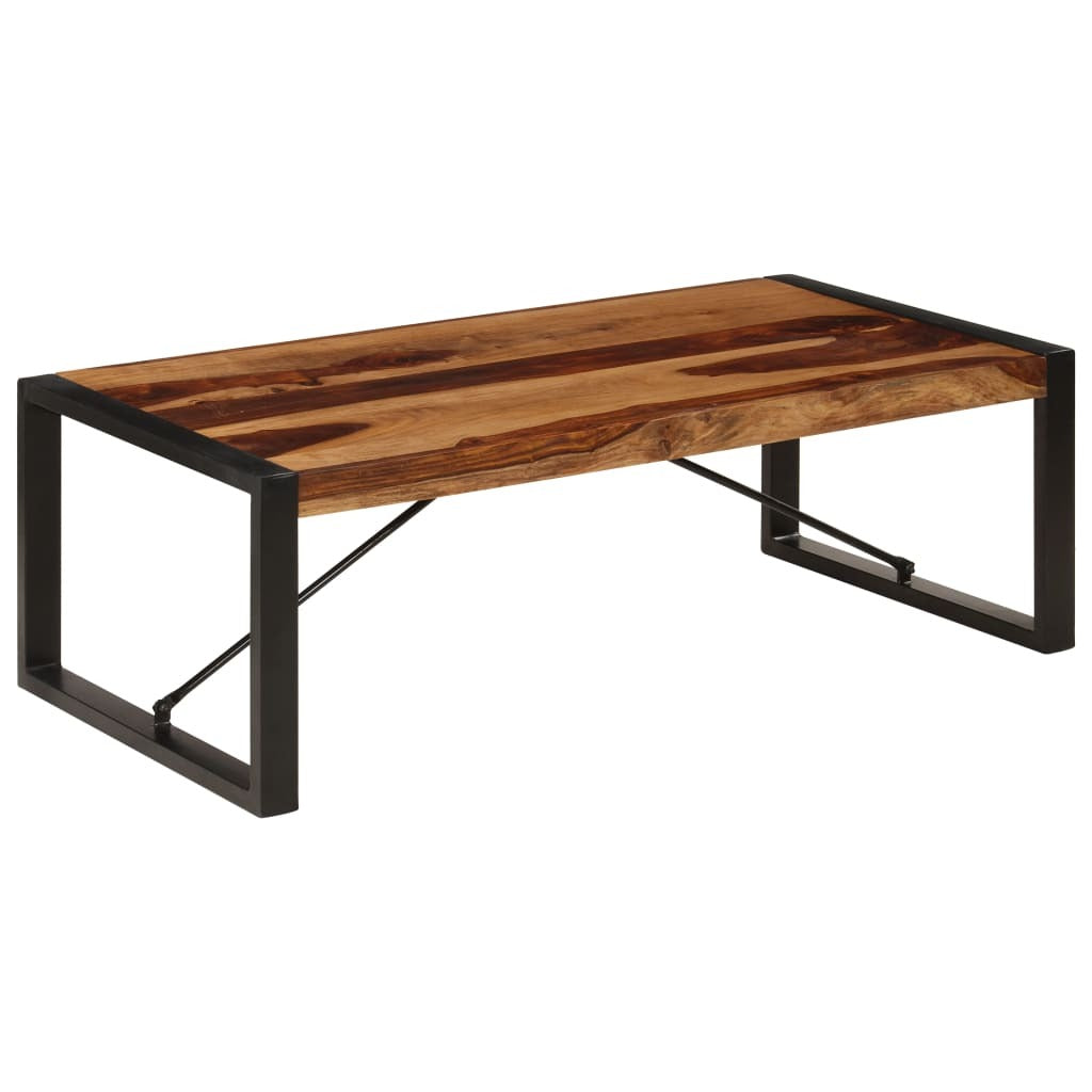 Coffee Table Brown Solid Acacia wood, Powder-Coated Steel