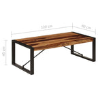 Coffee Table Brown Solid Acacia wood, Powder-Coated Steel