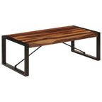 Coffee Table Brown Solid Acacia wood, Powder-Coated Steel