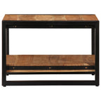 Coffee Table Brown Solid Acacia wood 23.6x23.6x15.7 in Industrial