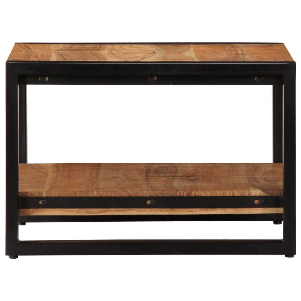 Coffee Table Brown Solid Acacia wood 23.6x23.6x15.7 in Industrial