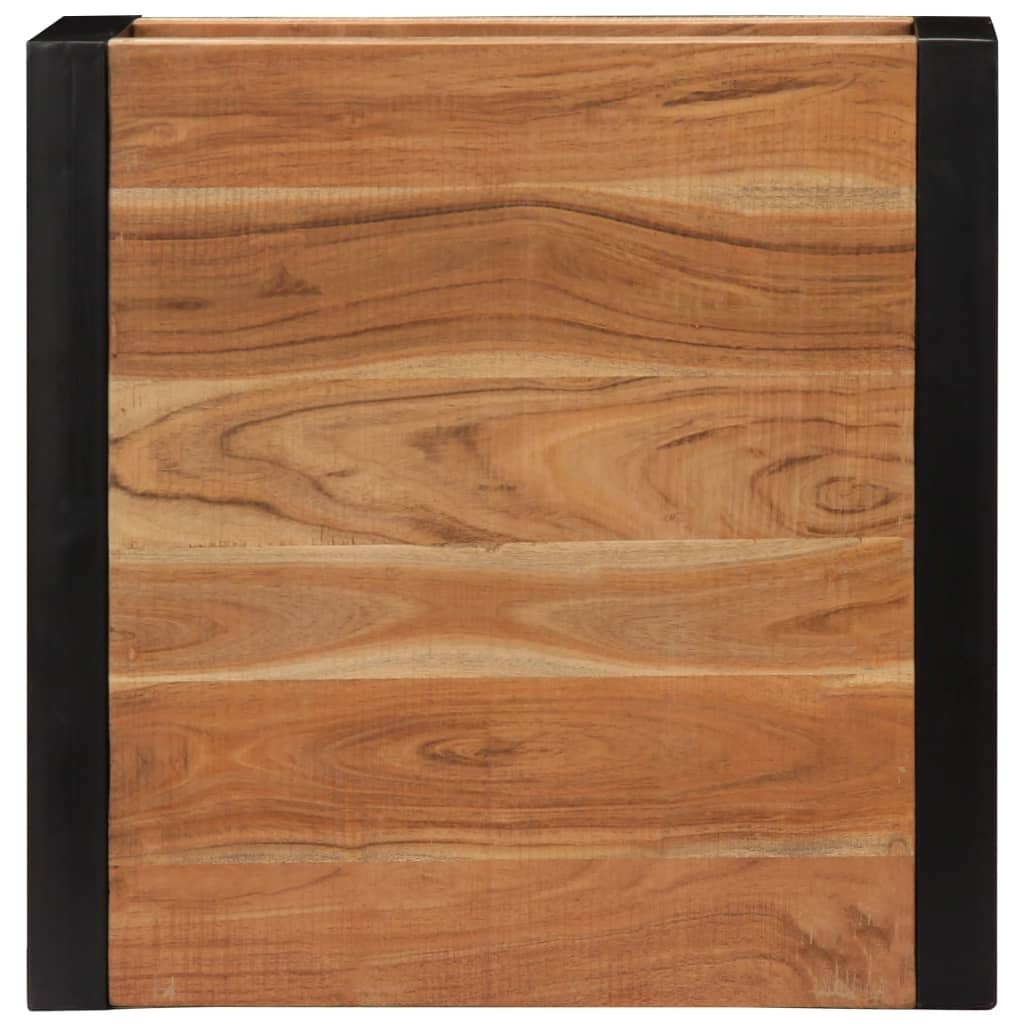 Coffee Table Brown Solid Acacia wood 23.6x23.6x15.7 in Industrial