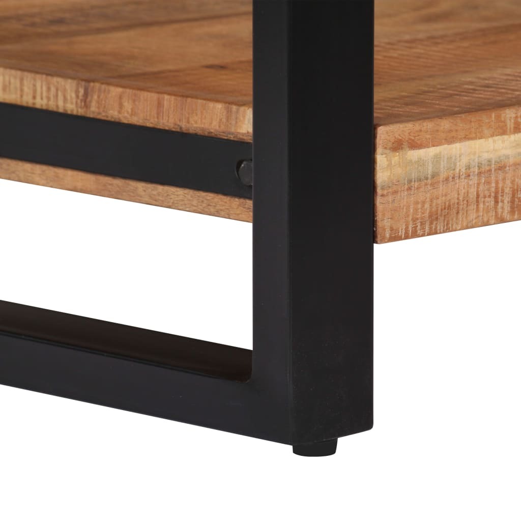 Coffee Table Brown Solid Acacia wood 23.6x23.6x15.7 in Industrial