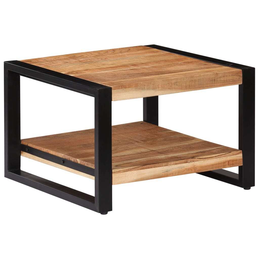 Coffee Table Brown Solid Acacia wood 23.6x23.6x15.7 in Industrial