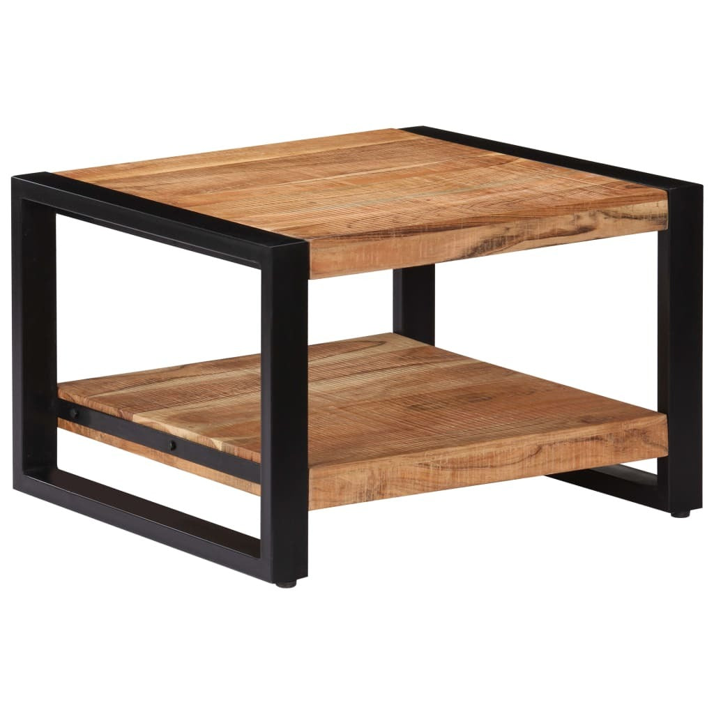 Coffee Table Brown Solid Acacia wood 23.6x23.6x15.7 in Industrial