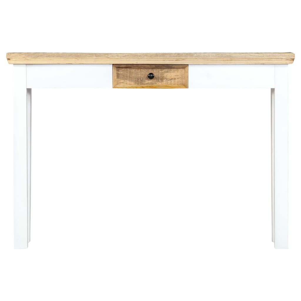 Console Table White and Brown Solid Mango Wood