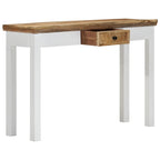 Console Table White and Brown Solid Mango Wood