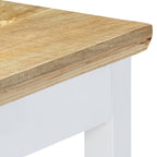 Console Table White and Brown Solid Mango Wood