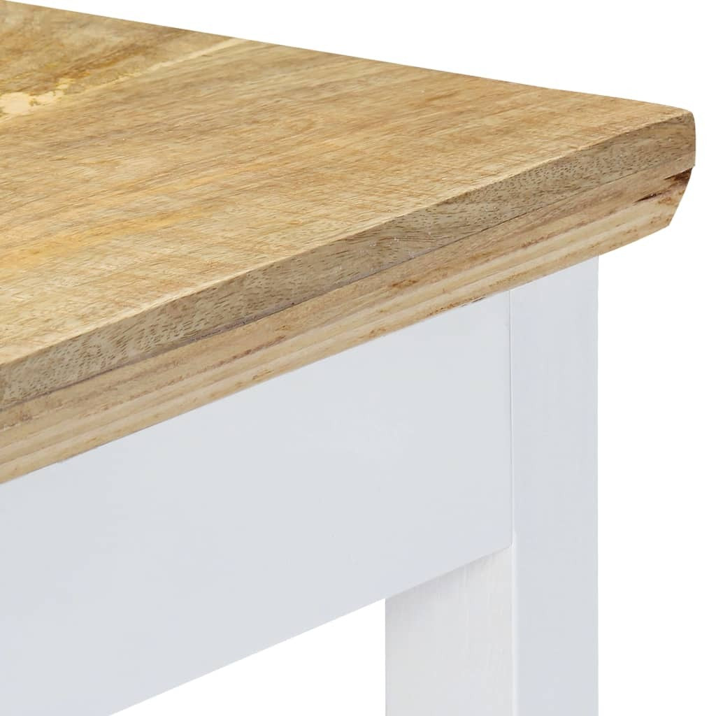 Console Table White and Brown Solid Mango Wood