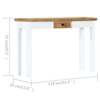 Console Table White and Brown Solid Mango Wood