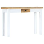Console Table White and Brown Solid Mango Wood