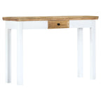 Console Table White and Brown Solid Mango Wood