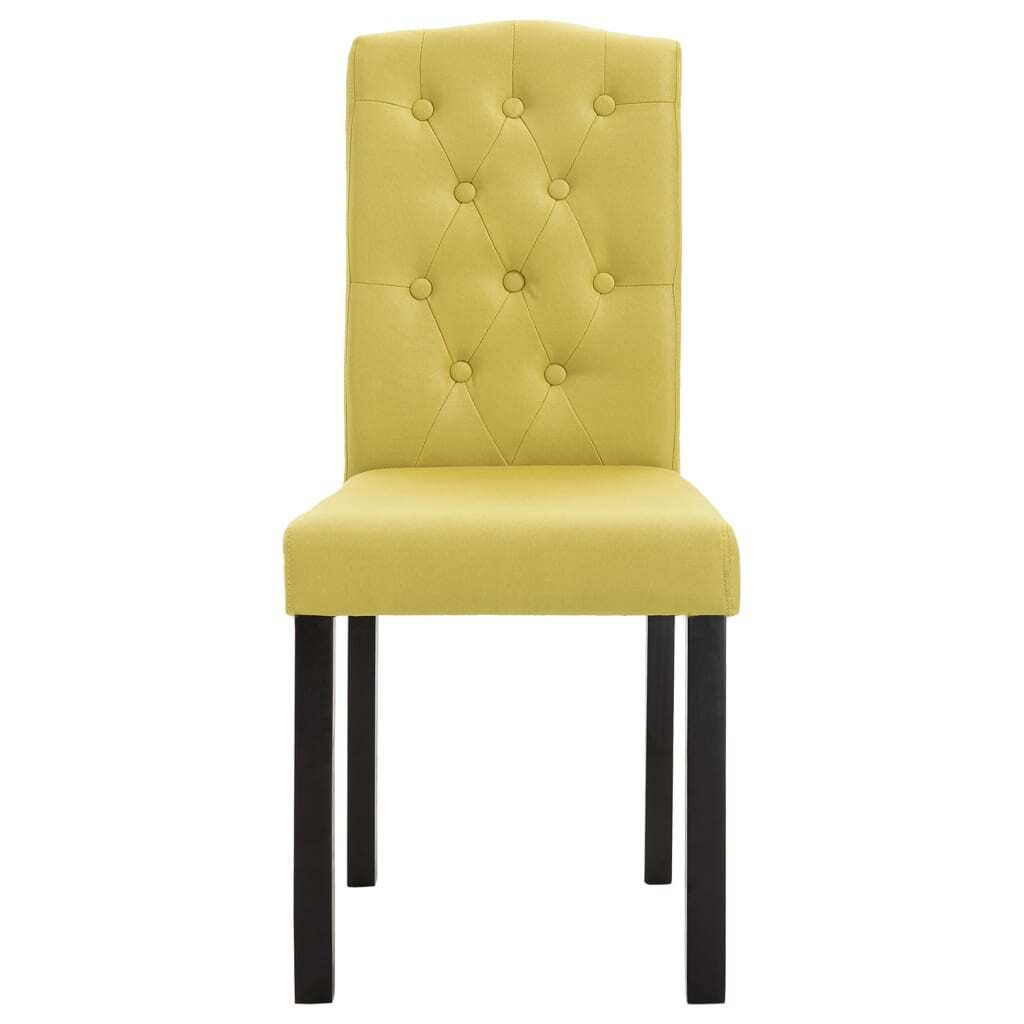 Dining Chair Set of 2 Green Fabric and Rubberwood Standard