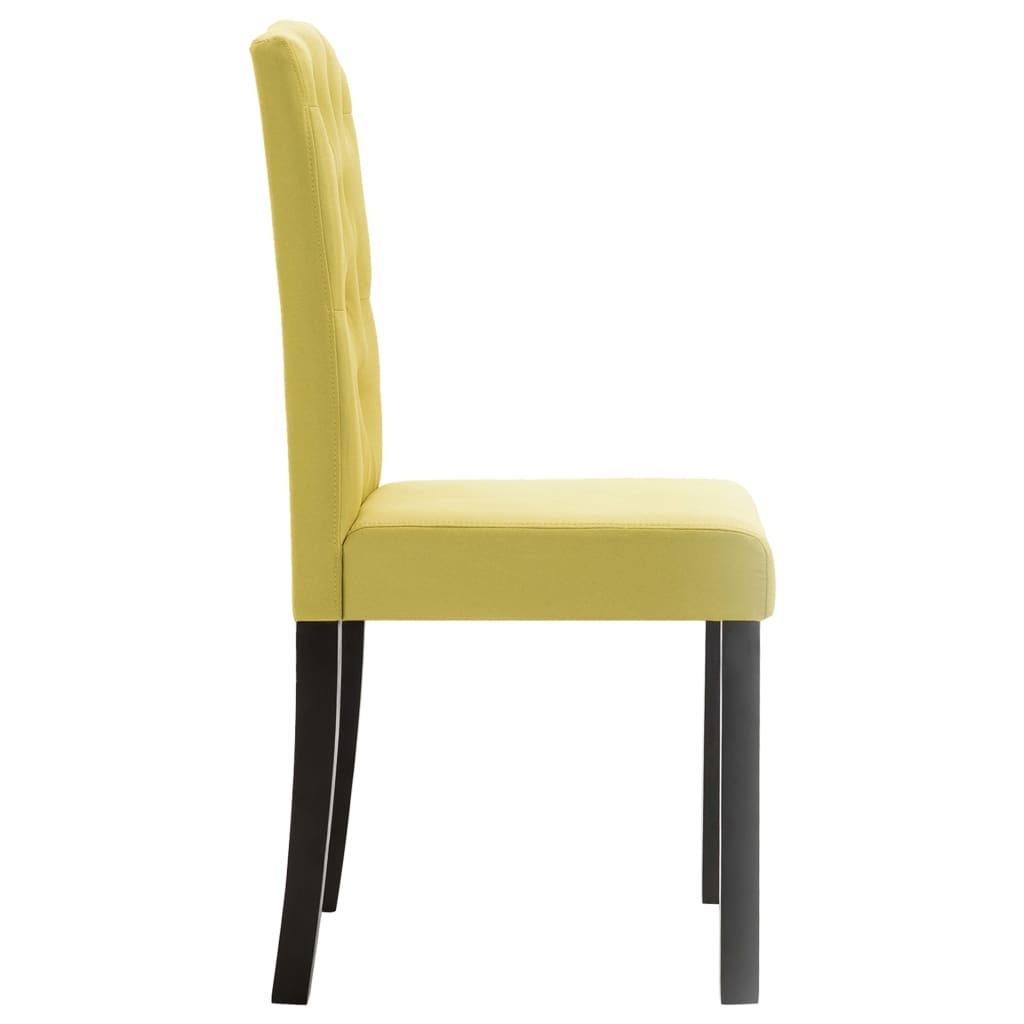 Dining Chair Set of 2 Green Fabric and Rubberwood Standard