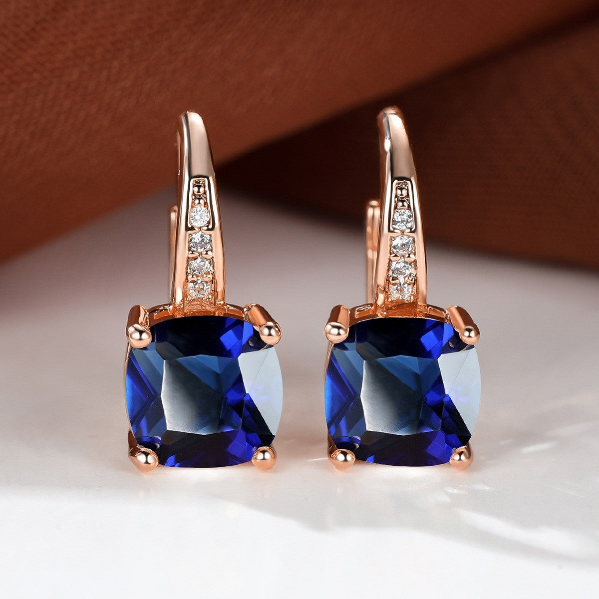 Square Zircon Inlaid Ear Hook – Korean Style Fashion, Versatile Design