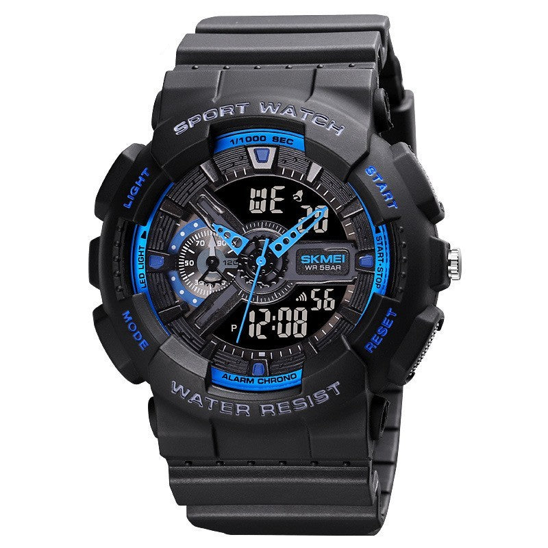 Classic Black & Gold Sports Double Display Electronic Watch – Teen Boys & Girls