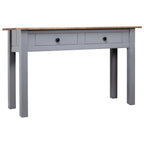 Console Table Gray and natural wood Solid Pine Wood Medium