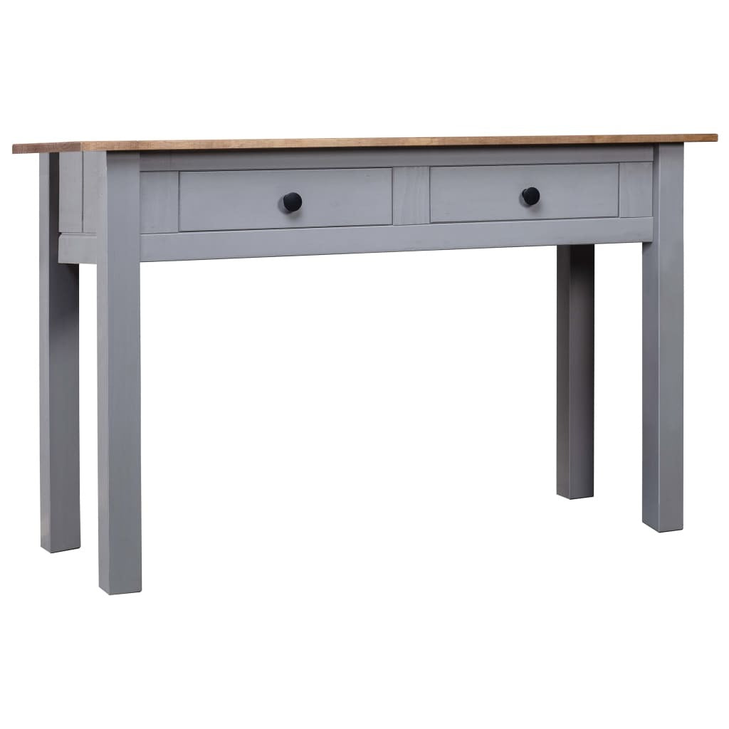 Console Table Gray and natural wood Solid Pine Wood Medium