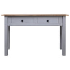 Console Table Gray and natural wood Solid Pine Wood Medium