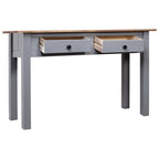 Console Table Gray and natural wood Solid Pine Wood Medium