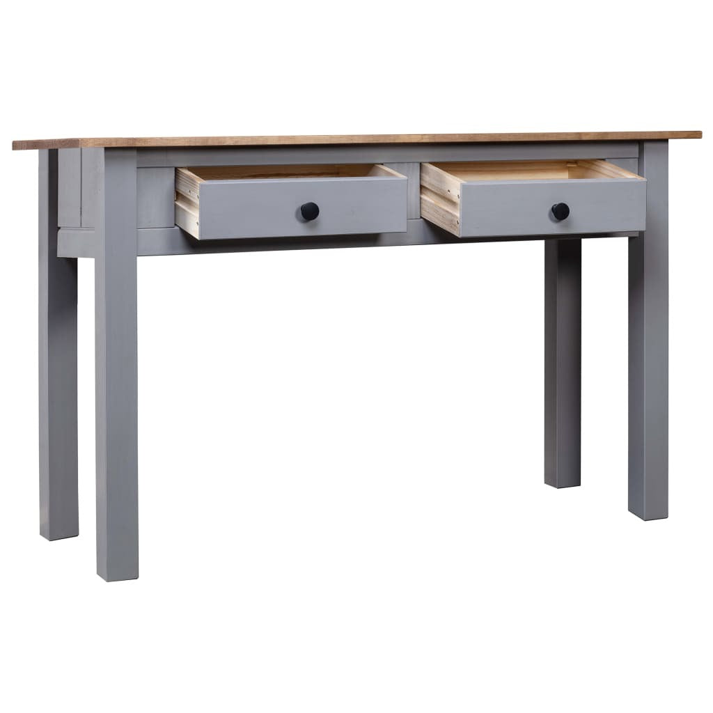 Console Table Gray and natural wood Solid Pine Wood Medium