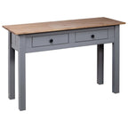 Console Table Gray and natural wood Solid Pine Wood Medium