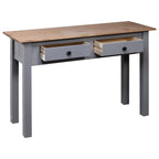 Console Table Gray and natural wood Solid Pine Wood Medium