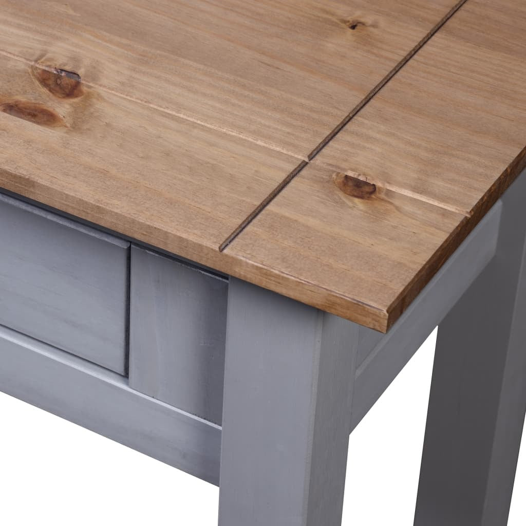 Console Table Gray and natural wood Solid Pine Wood Medium