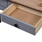 Console Table Gray and natural wood Solid Pine Wood Medium