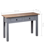 Console Table Gray and natural wood Solid Pine Wood Medium