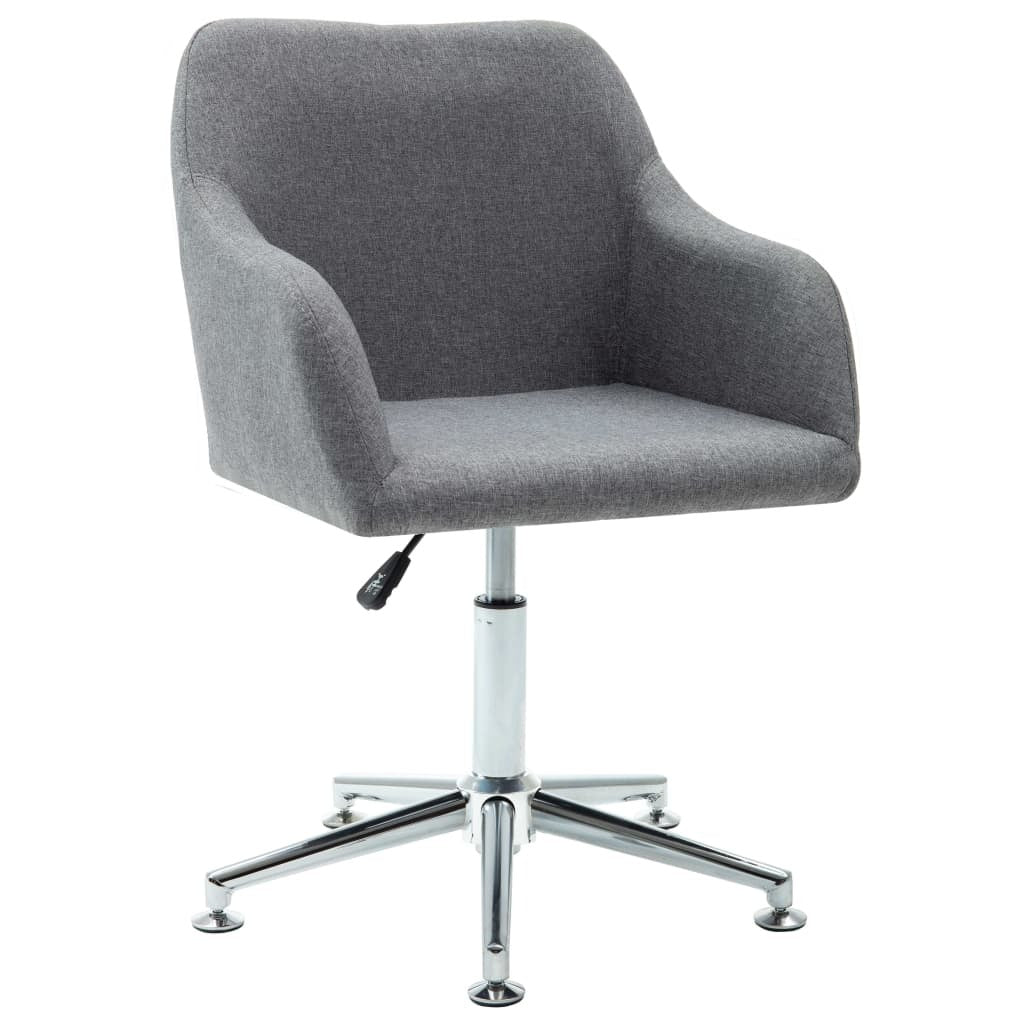Dining Chair Light Grey Polyester, Plywood, Steel Adjustable