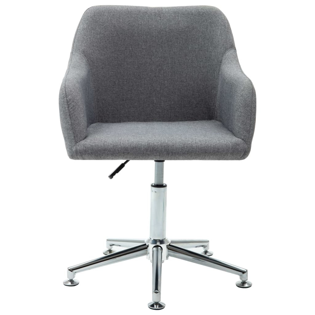 Dining Chair Light Grey Polyester, Plywood, Steel Adjustable