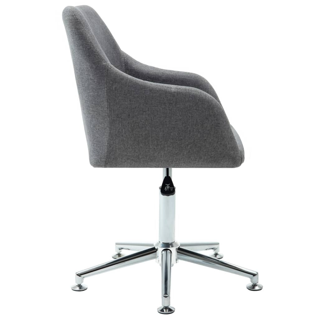 Dining Chair Light Grey Polyester, Plywood, Steel Adjustable