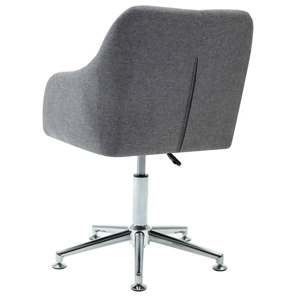 Dining Chair Light Grey Polyester, Plywood, Steel Adjustable