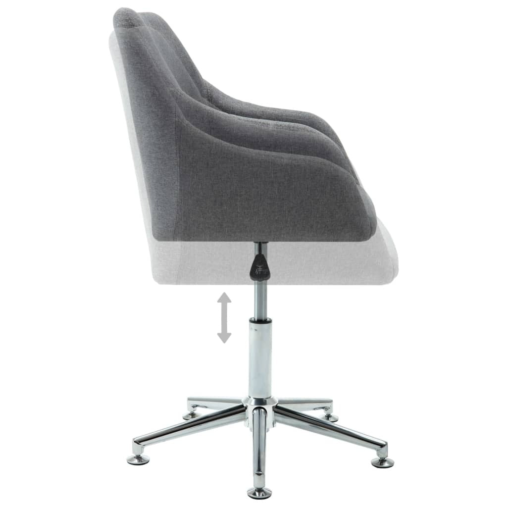 Dining Chair Light Grey Polyester, Plywood, Steel Adjustable