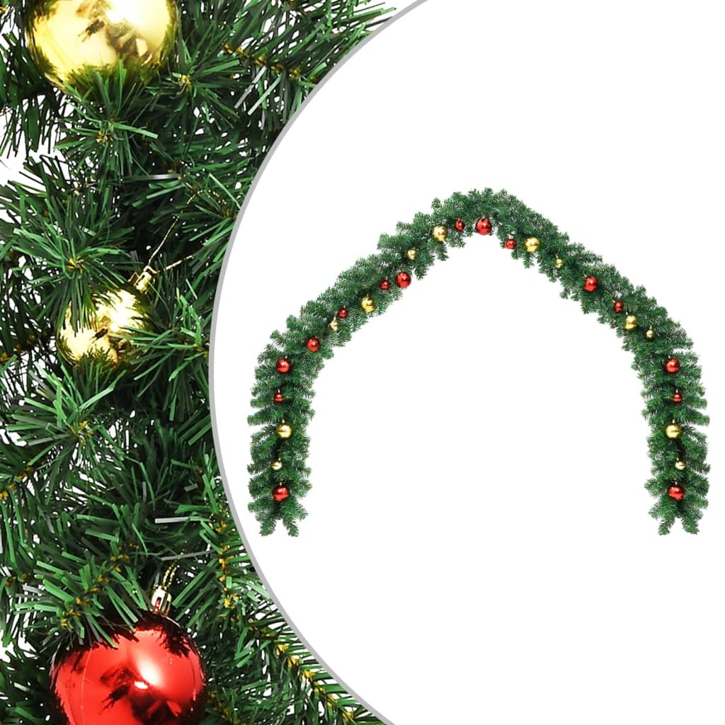 Christmas Garland Green, Gold, Red PVC 16.4 feet